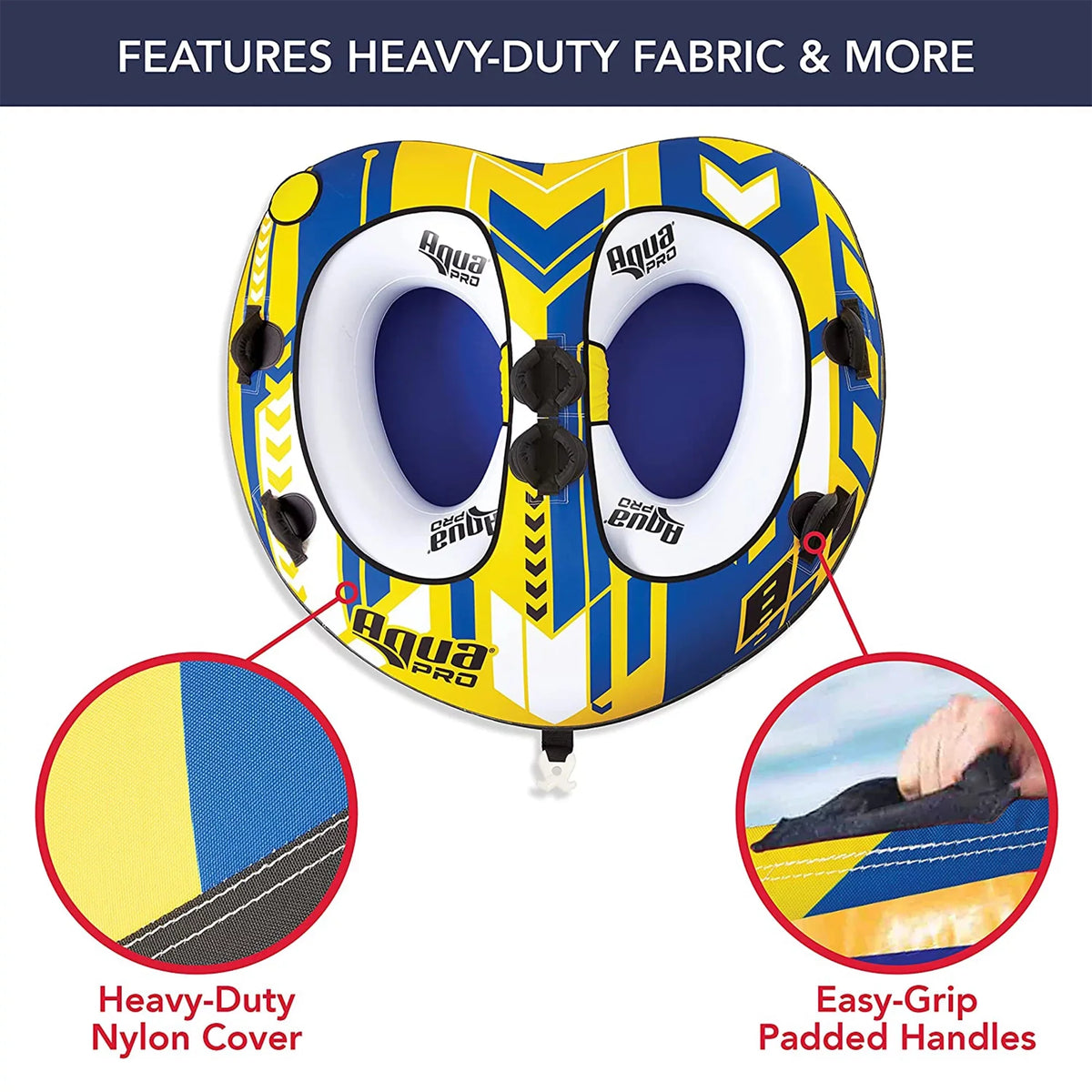 Rider, 2 & Heavy AquaPro Nylon Duty Yellow Towable Blue Person Style Deck