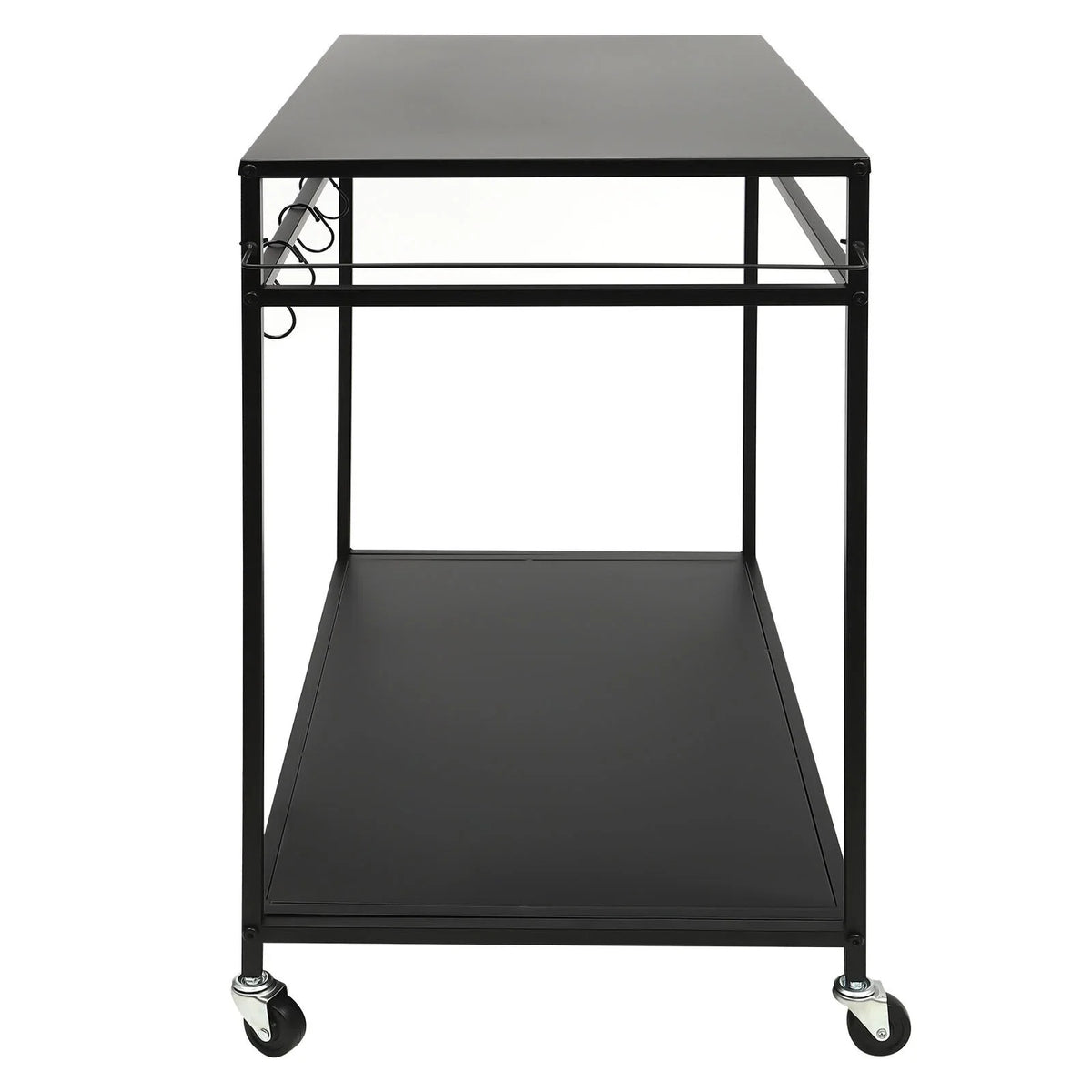 Movable Cook Outdoor Food Serving Station 2-Tier Grill Table Rack Shelf Cart BBQ Prep