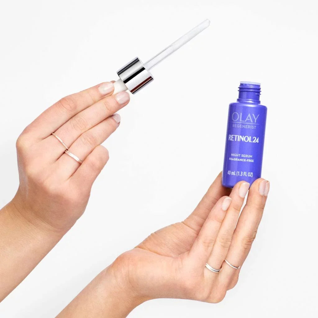 Facial Fluid 1.3 Fragrance + complex, Night with Olay Serum Regenerist Free 24 B3 Ounce Vitamin Retinol Retinol