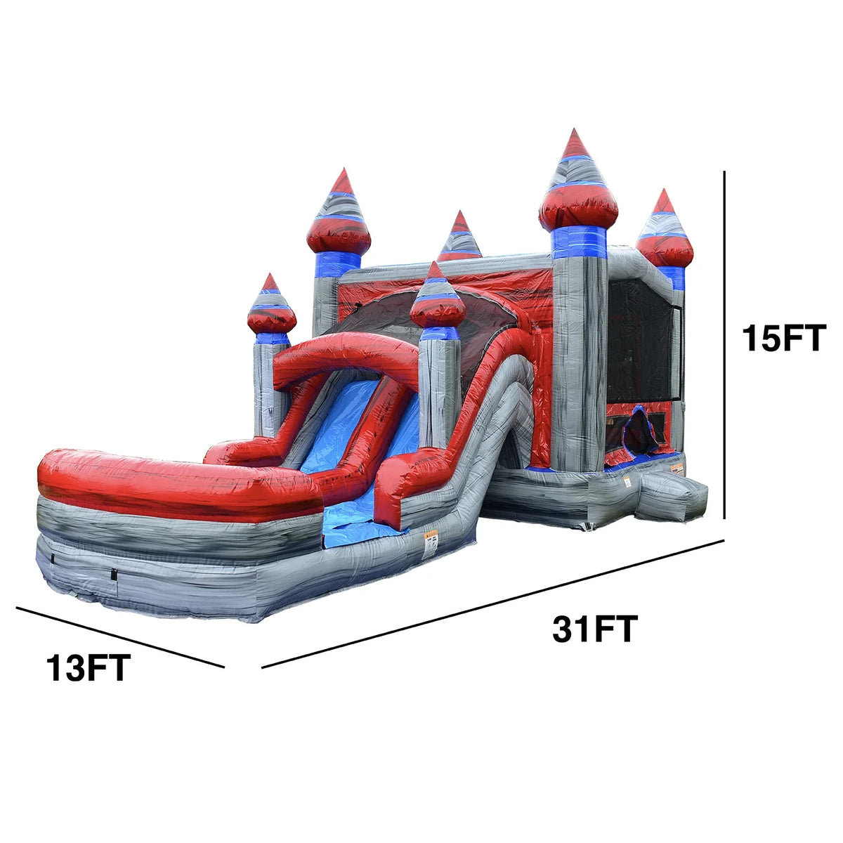 Bounce Grade JumpOrange Castle Commercial Water Titanium Kids Slide with Adults (with Pool and for House Blower),