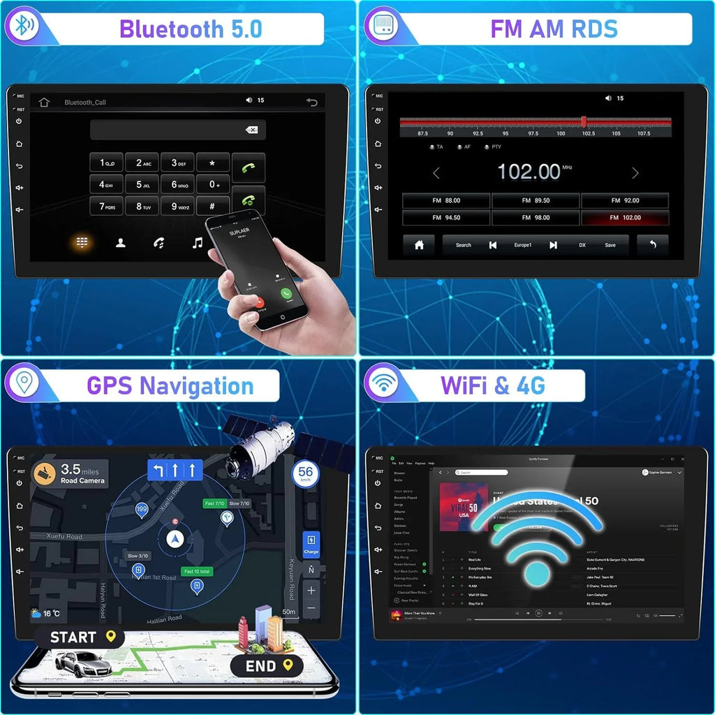 Inch Camera（4G+64G） Stereo Touch Honda Radio for THONZER 2008-2013 Android with Screen Auto Bluetooth 5.0 WiFi Navigation Backup 10.1 Android Car Stereo 8th GPS CarPlay Core Accord 8 Car 4G