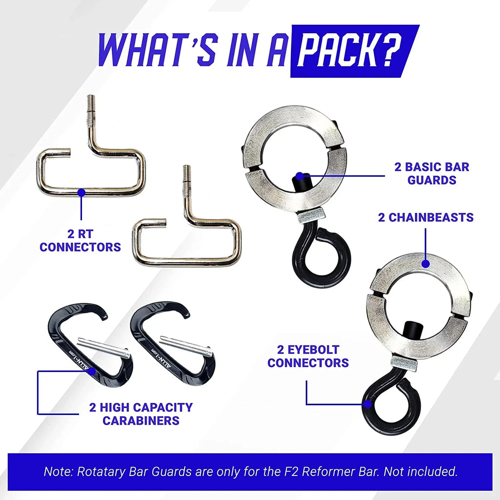 EASY ChainBeast, Chains and Resistance to ALLN-1 Bands F2 for Innovative Barbell Resistance Weight Attach