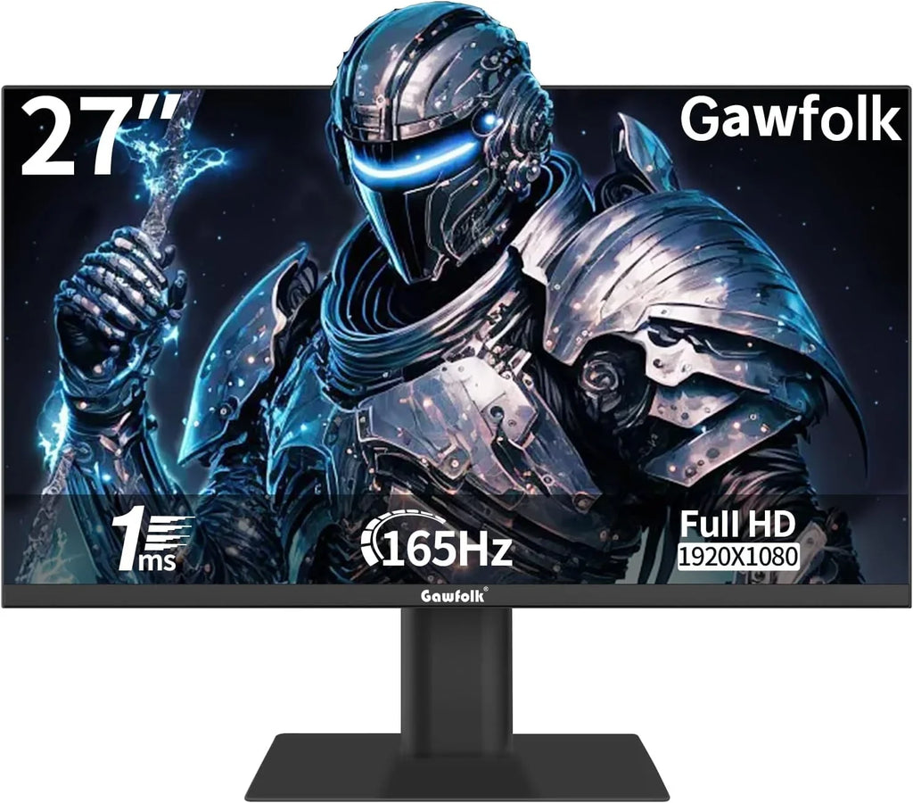 Supports Gaming Full Display 27" 1080P Bezel-less PC and HDMI DP 165Hz, Monitor (Black) HD Gawfolk
