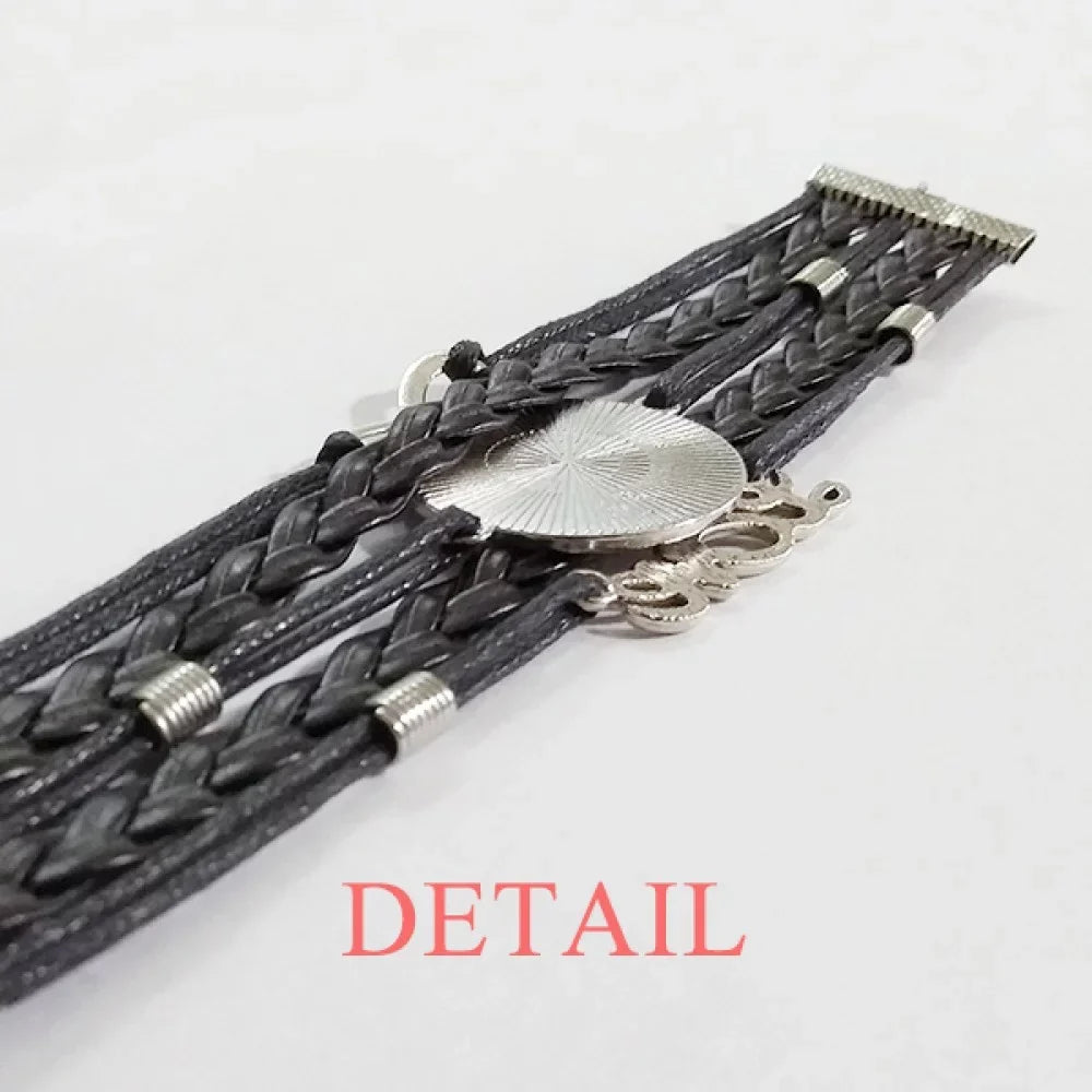 Leather Love Jupiter Twisted Accessory Love Knitting Poker Bracelet Heart Rope Wristband 3