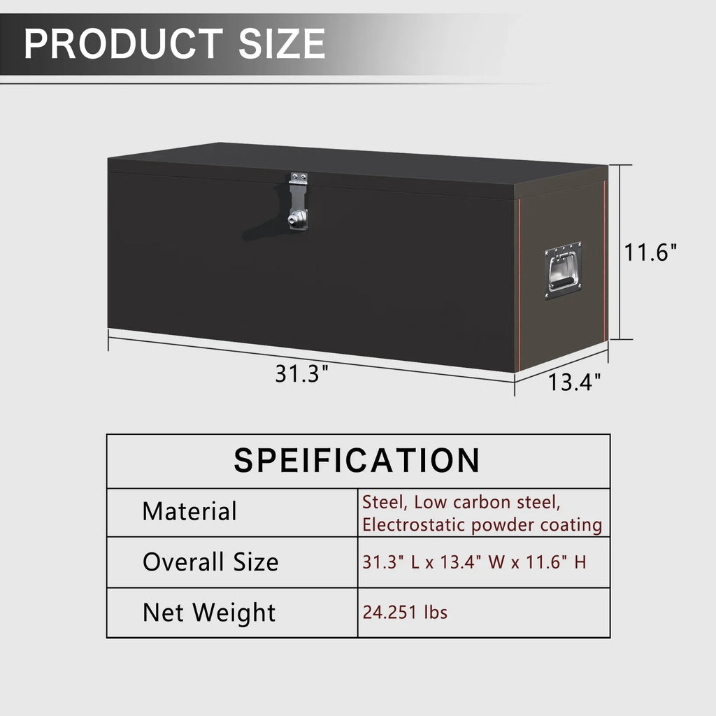 31" and - with Walnest Truck Lock Duty Black Tool Keys Box Steel Side Handle, Heavy