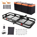 Cargo with Steel Foldable Net Waterproof Straps Hitch BENTISM Receiver 2" Fits Carrier Bag Cargo Basket 60x24x6in 500lb Cargo Mount Ratchet