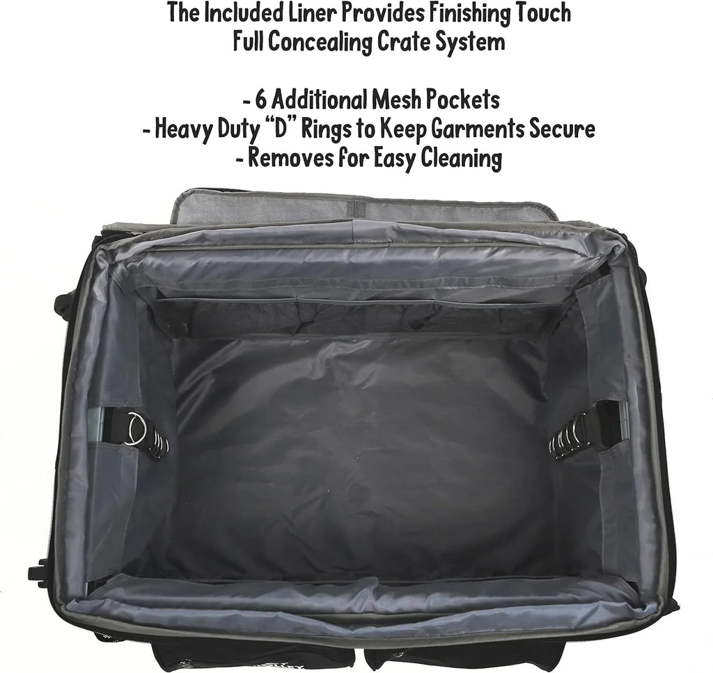 w/No-Lean Rolling Bag BLACK Collapsible Garment - Rack YFbiubiulife Dance