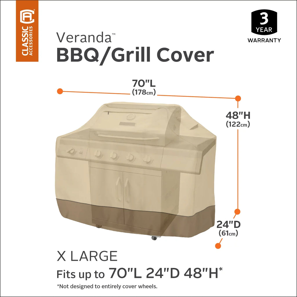 Classic 70" Wide, to Grill Up X-Large Storage Cover, Veranda BBQ Patio Barbecue Accessories