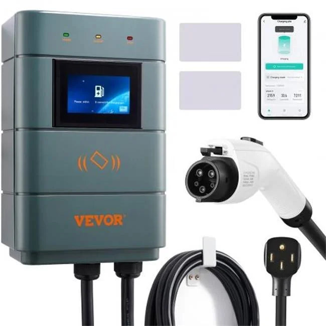 with Electric EV Smart Vevor NEMA14-50 Charger 11.5KW Station Plug MGJLCD48A1450XA1MV4 Level Charging Adjustable Vehicle 0-48A 240V 2