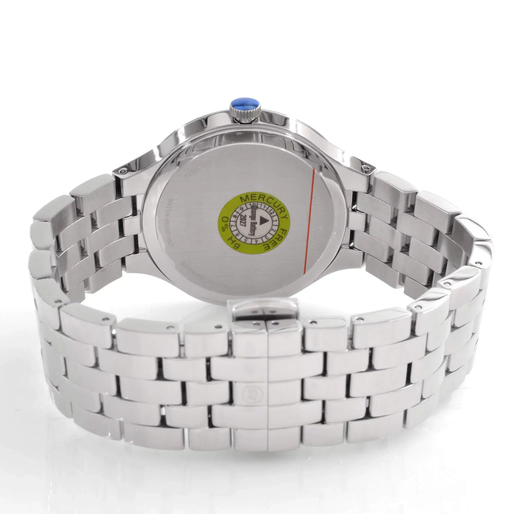 Watch 0607415 Dial Unisex Black Veturi Silver Tone Case Movado