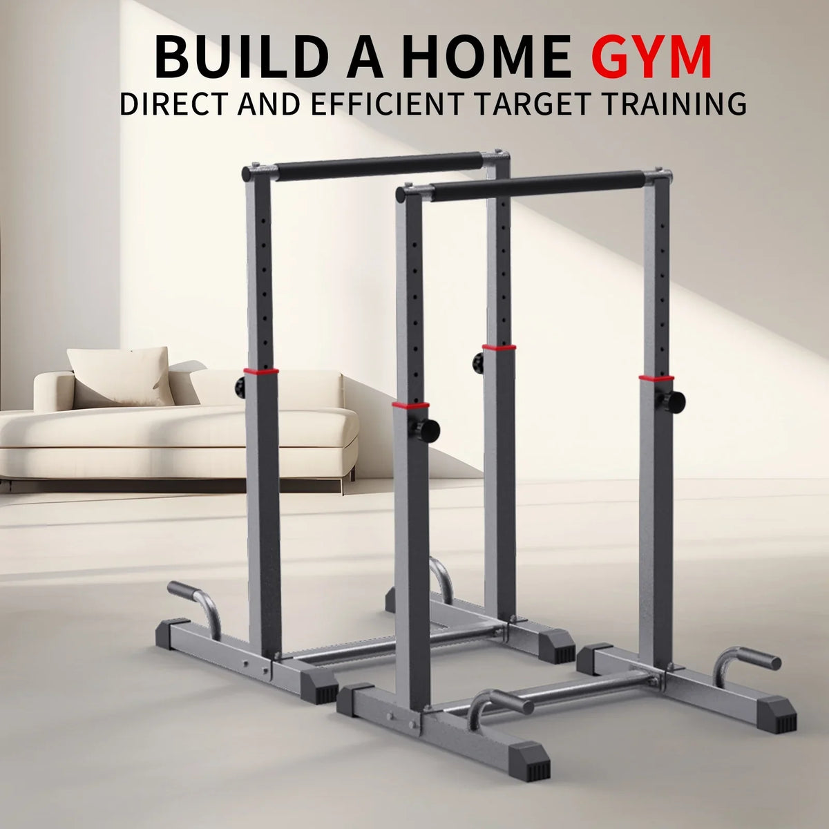 9 Dip Station Dip Heave Parallettes Station Bars Full Set, 1200lbs Level Body Adjustable, Workout Bar for Fitness,Functional Duty