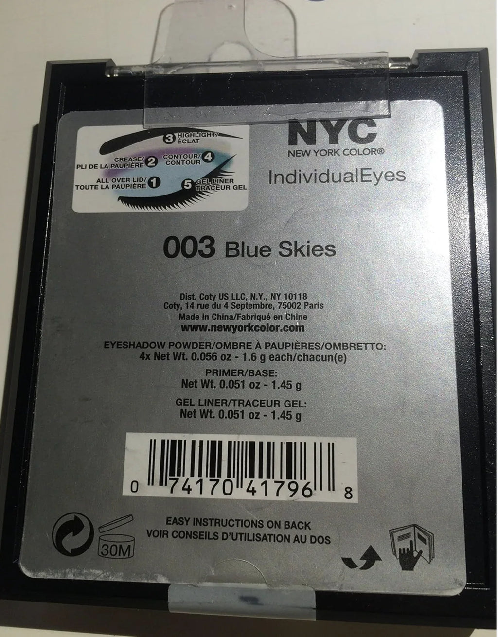 Eyes Eye 003, Illum, NYC Blue New York Shadow Base & Primer 3 Individual Skies