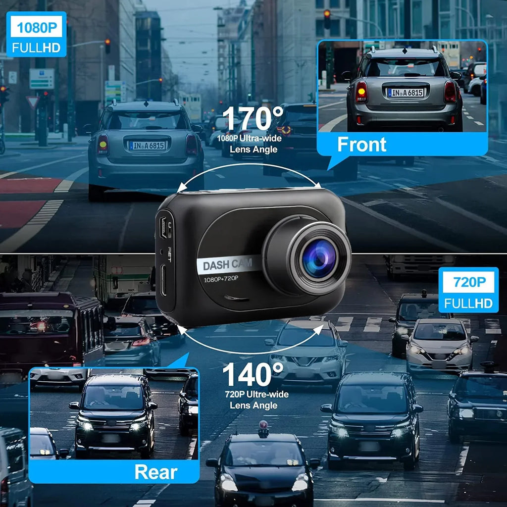 64G HD inch 2.45 WDR, IPS 2 Night and Dash SD Screen, Cars, Front for Cam Camera , Vision, Full 1080P Dash Rear,
