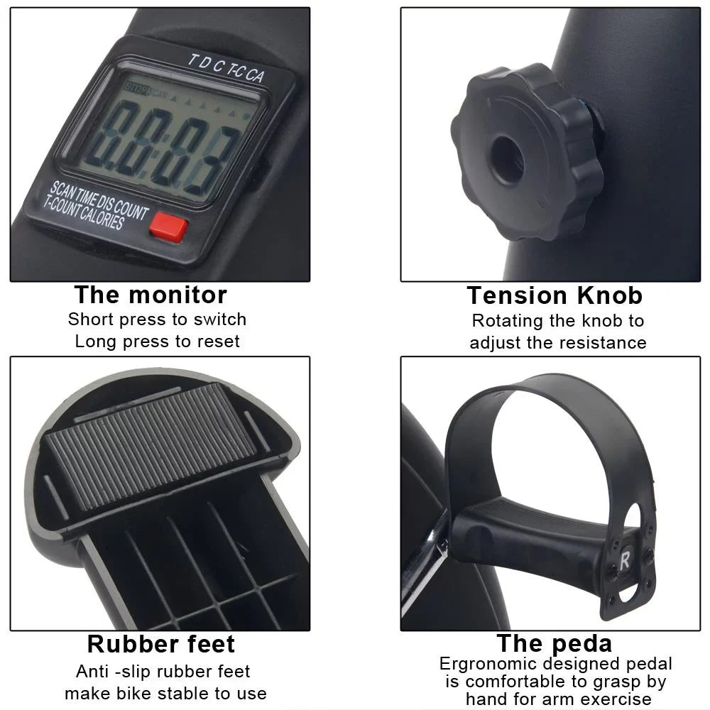 Desk Pedal Exerciser, GoDecor Black Under Home Bike Bicycle, ExerciseTherapy
