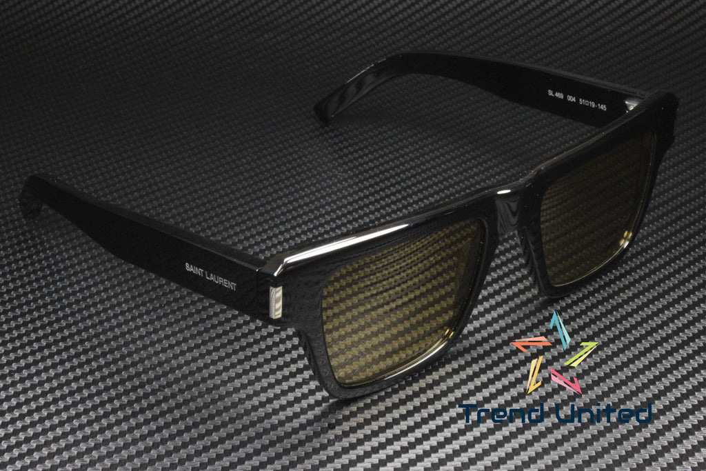 SAINT Men's LAURENT Sunglasses 51 mm Black SL Square 004 469 Shiny Yellow
