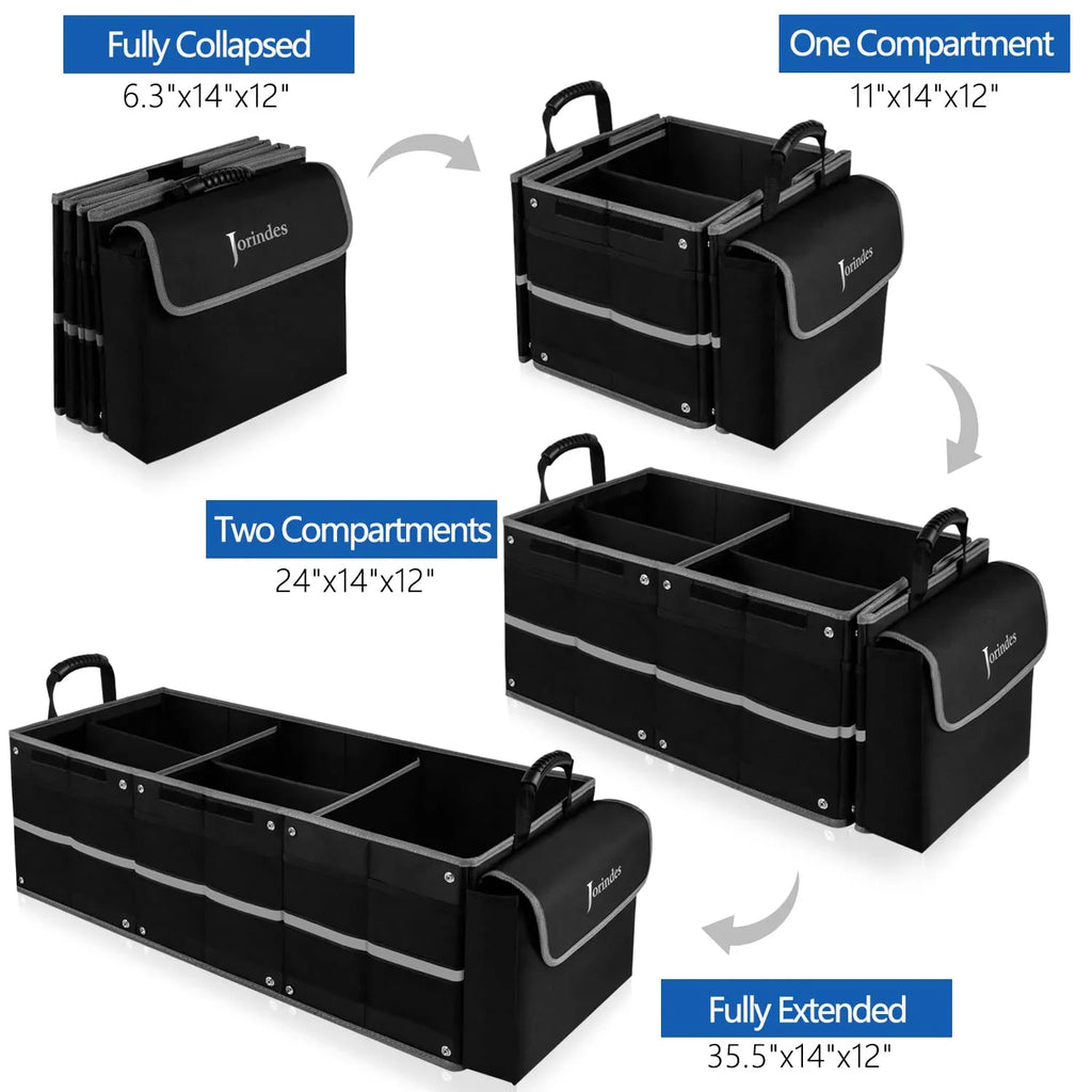Organizer for Vehicle Bag, Trunk 3 Sedan, proof Suitable Suv, for Truck,Van Compartments Car with Waterproof Insulated Collapsible Cooler Leak Organizer Car