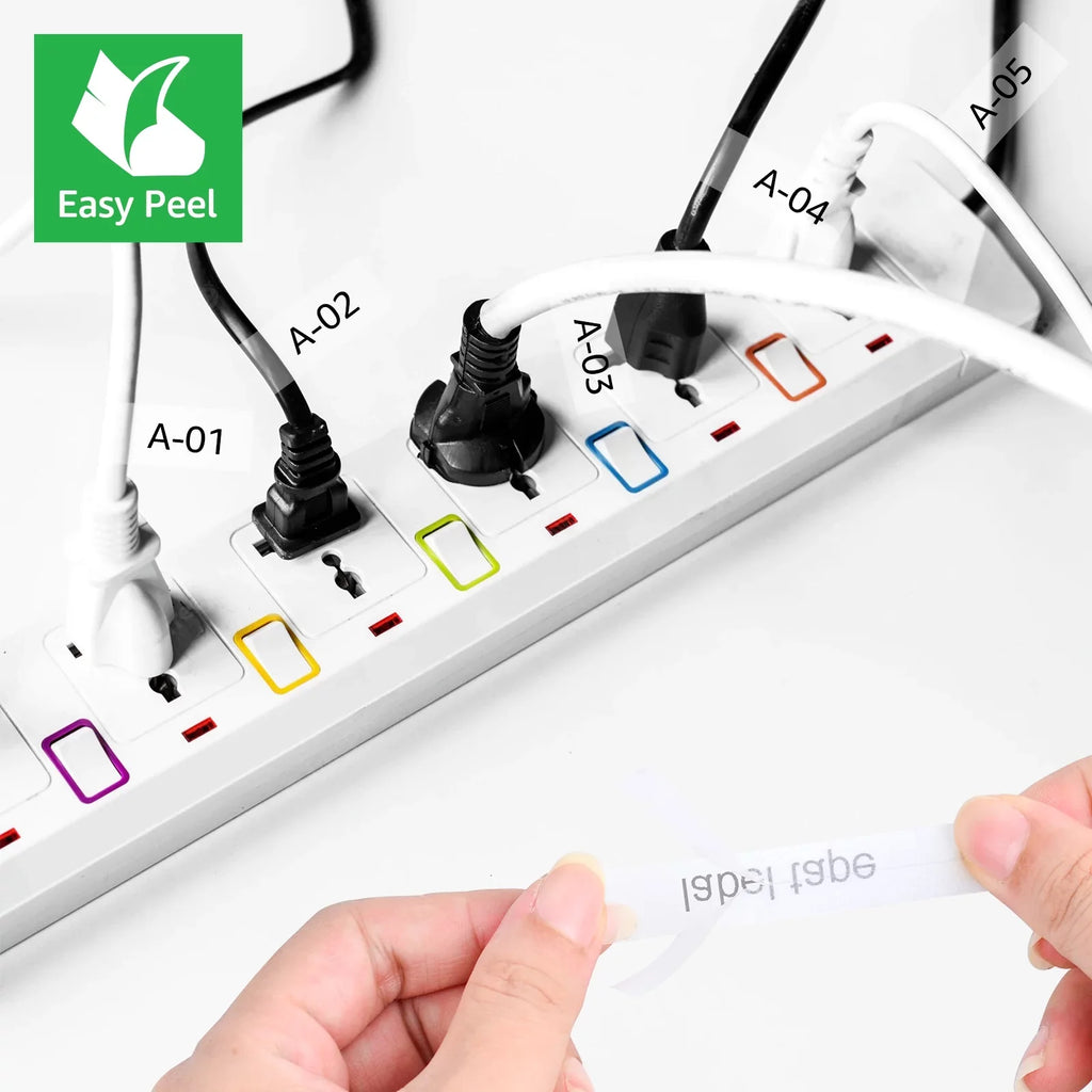 ID Label x Brother Flexible TZ Black Clear 12mm Compatible Tape Cable GREENCYCLE TZe TZ-131 on 40PK TZ-FX131 8m TZe-131 P-touch for TZe-FX131 Wire