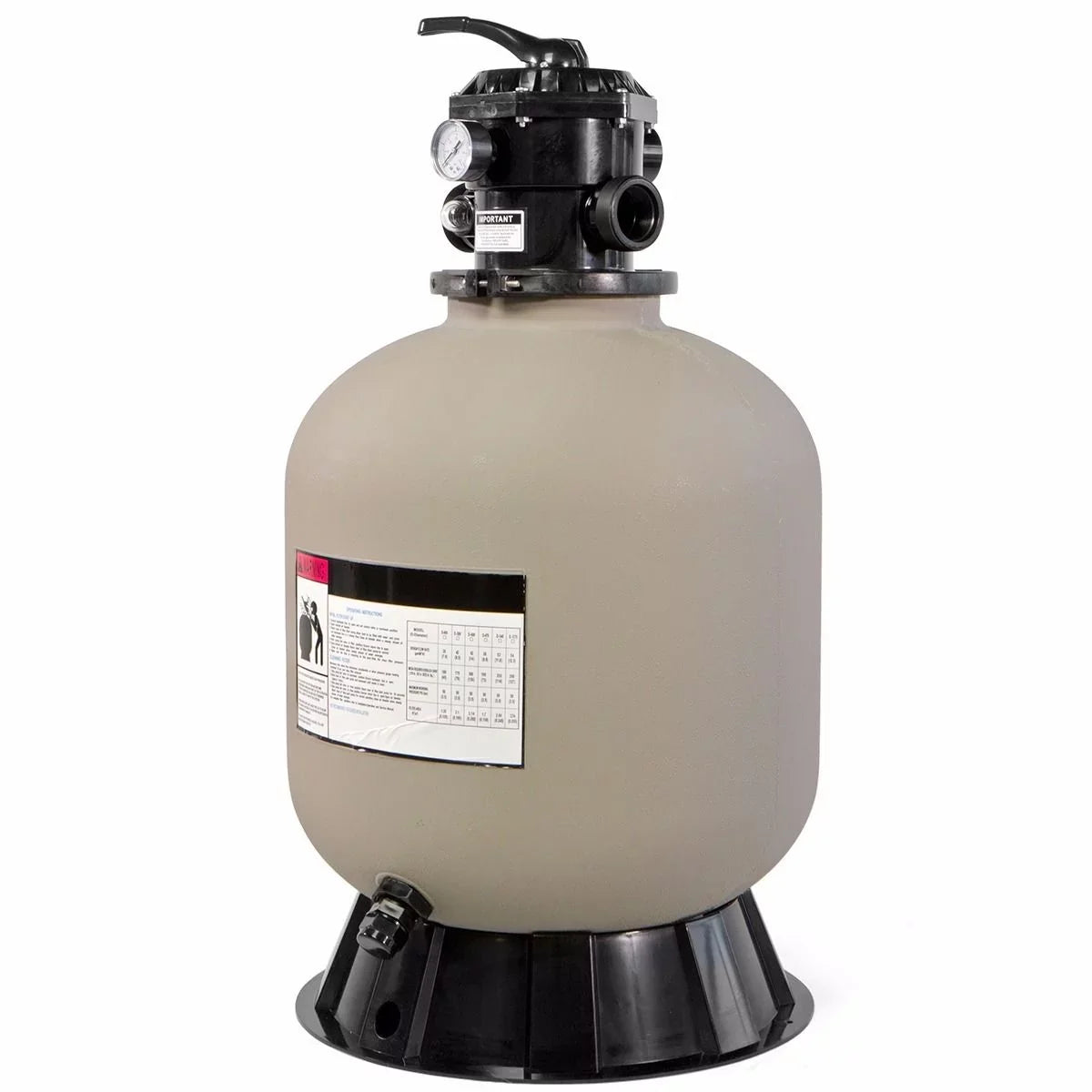 XtremepowerUS Gallons, Pressure 19", Sand degree 24,000 Water, 360 System of Gray valve Filter rotation