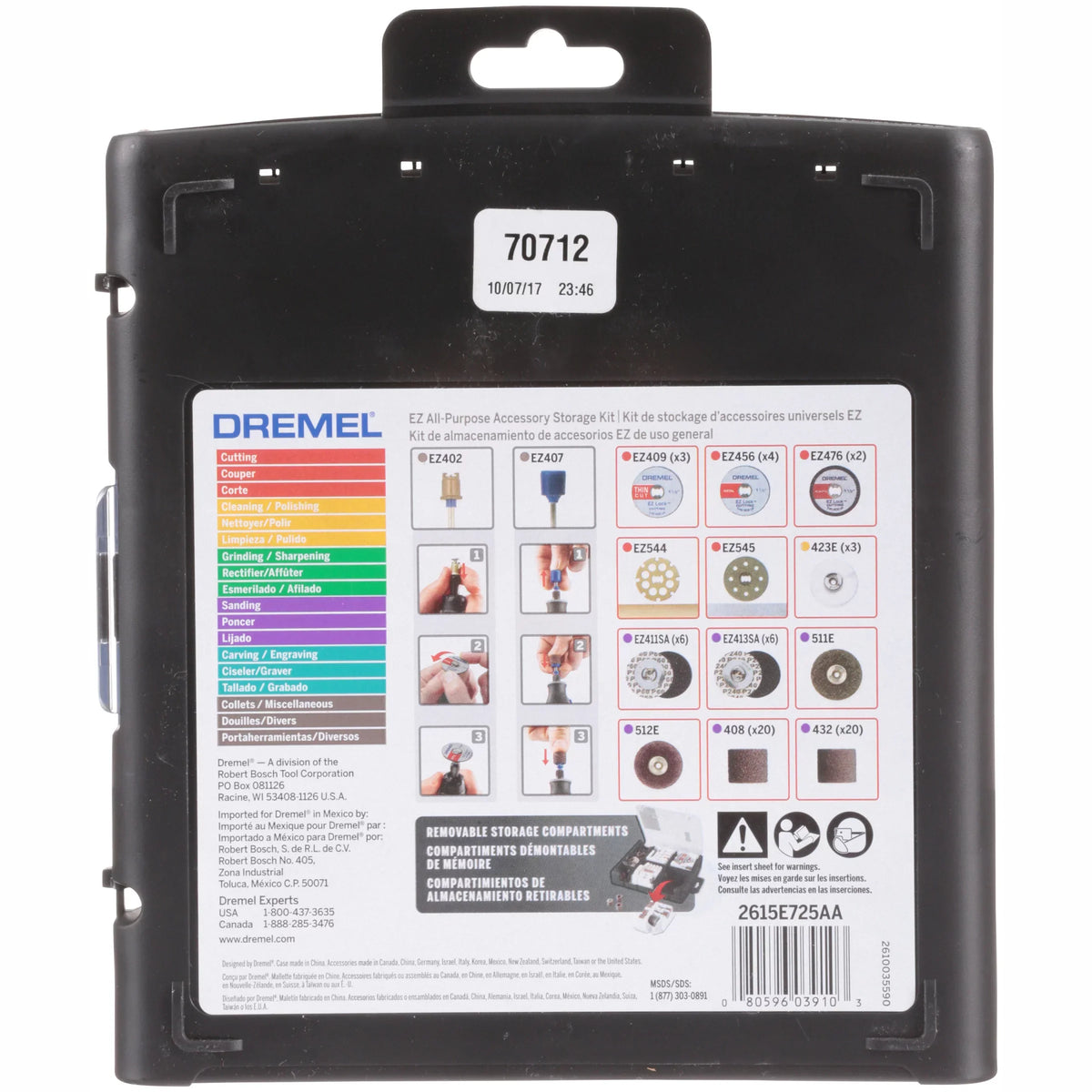 EZ Polish, Accessory Drum Cut, Mandrels 70-Piece to Storage Rotary Sand Tool and Dremel Accessory for All-Purpose Clean, Faster and EZ EZ725 Accessories EZ-Lock Kit, Changes,