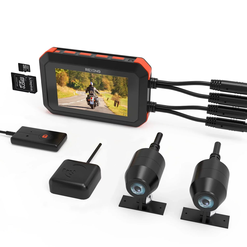 Wi-Fi GPS Channel Dash with Cam & 1080P Dual Rexing MTC1 Motorcycle