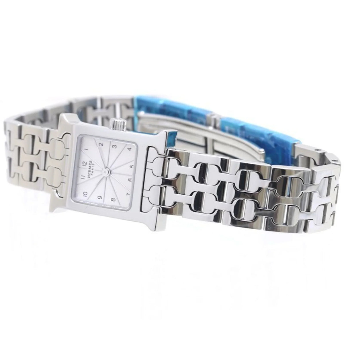 Stainless HH1.110.260 Mini H 39260 4835 141002W100 HERMES Watch Ladies Steel Pre-Owned (Good)