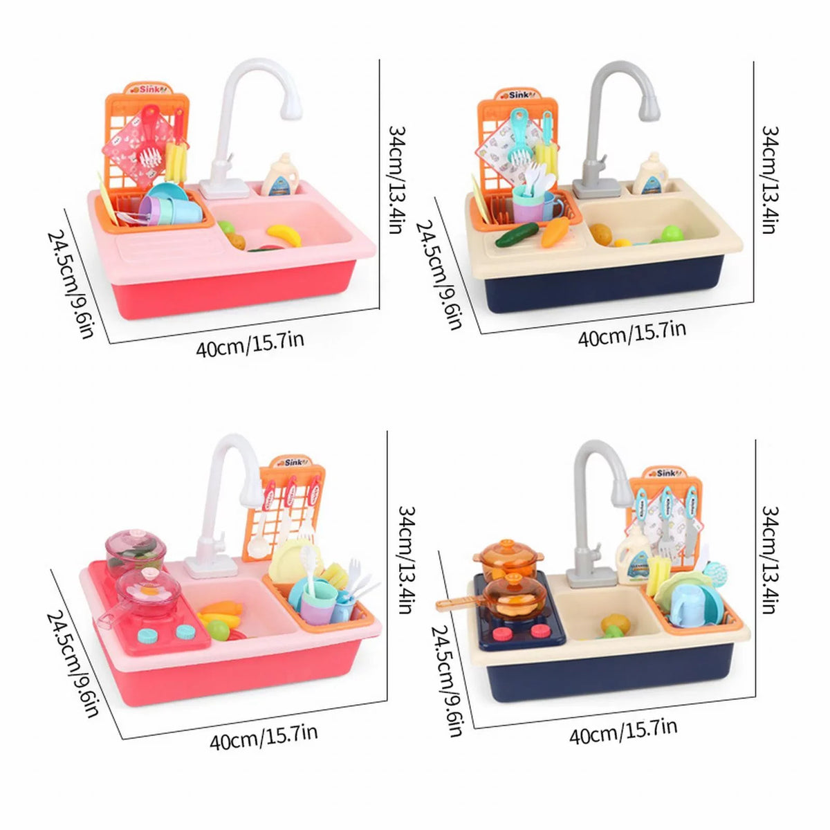 Play Kitchen for Running Role With System Sink Boys Children Play Alphabet Playing Cycle Pretend Electric Toddlers Toys Girls House Toys Dishwasher Toy Automatic Water for Water Game Board Board