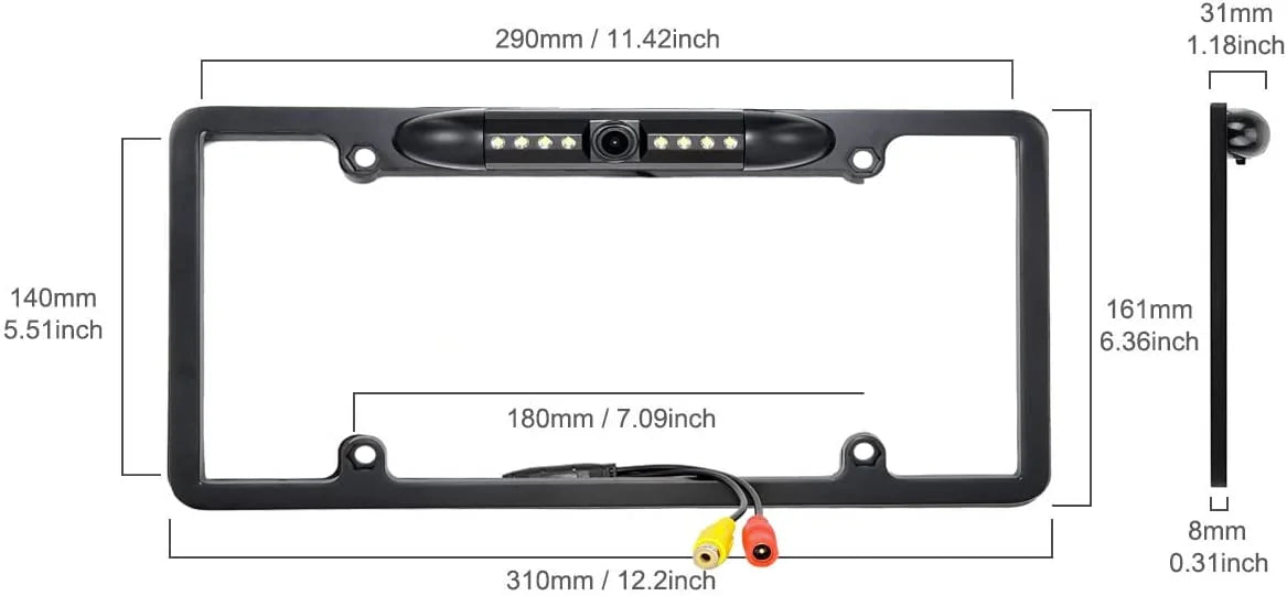 for Black Backup Camera Frame KWV120BT License Rearview KW-V120BT Plate JVC