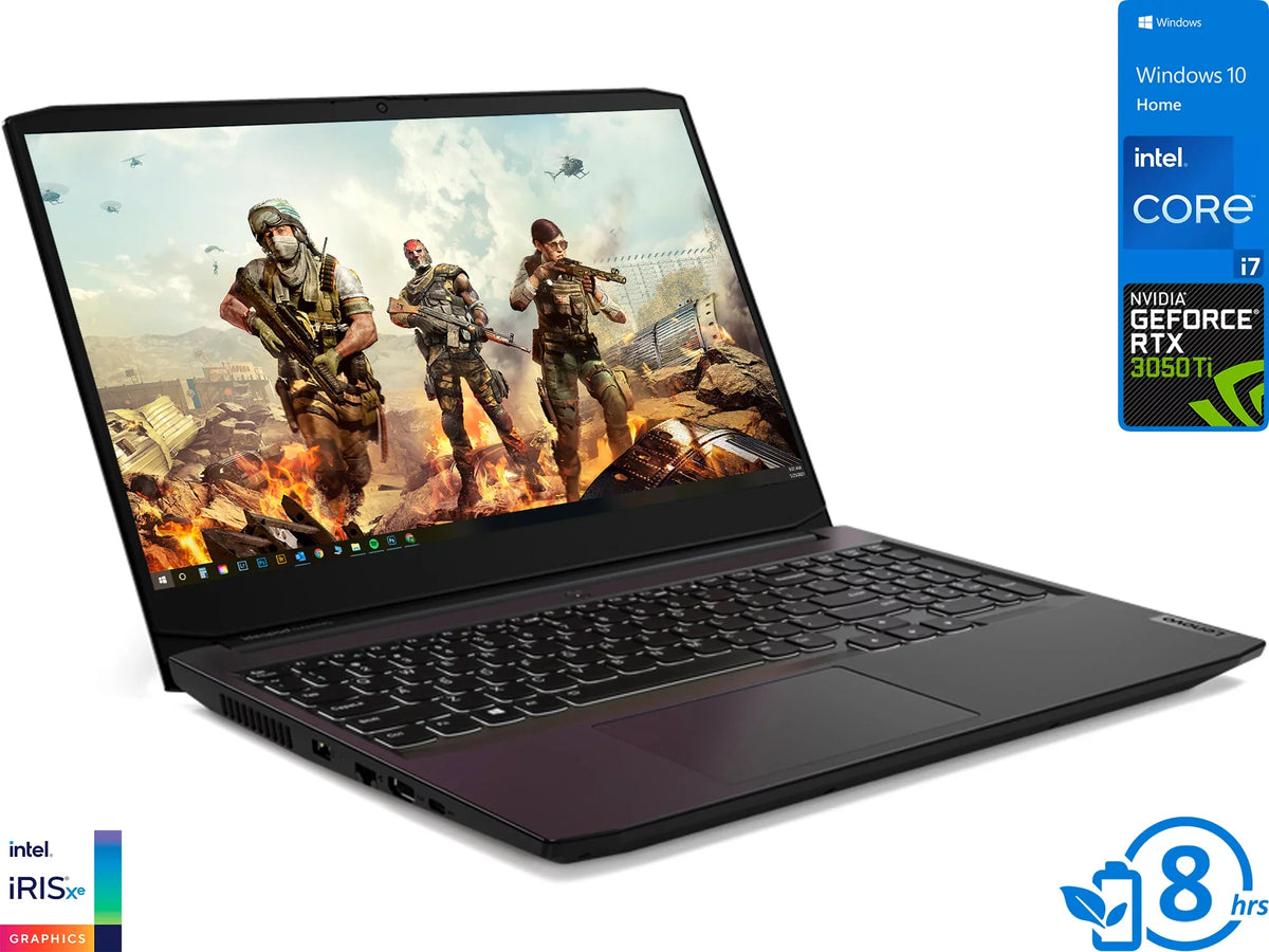 Core Intel Lenovo NVIDIA (82K10003US) Display, 120Hz SSD 1TB Home RAM, 8GB 3i GeForce Ti, HDMI, RTX Upto Windows + i7-11370H Laptop, FHD HDD, 10 15.6" NVMe 256GB 3050 Gaming IdeaPad 4.8GHz,