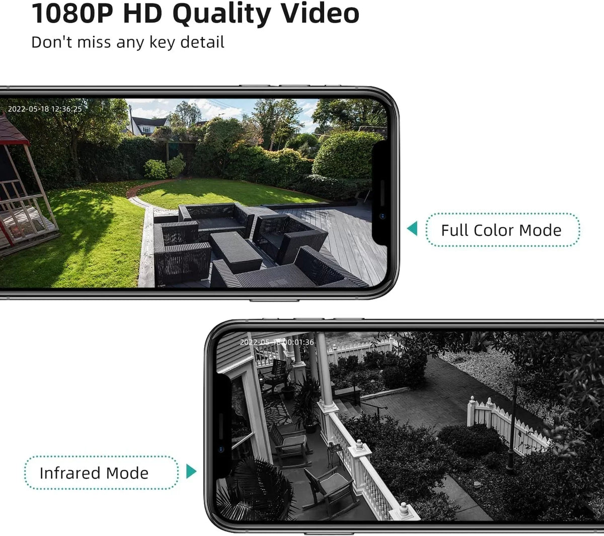 2-Way with Security Wireless Home Audio Surveillance with Motion Siren,Rechargeable Camera WiFi Camera 2K Detection Battery Powered DEKCO Color & Night Vision Spotlight /Indoor Outdoor