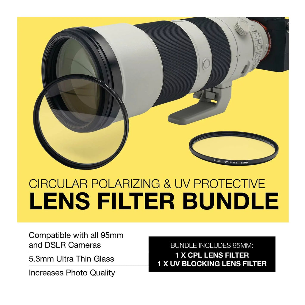 Lens Protective Bundle Polarizing 95mm Filter Koah Circular UV and