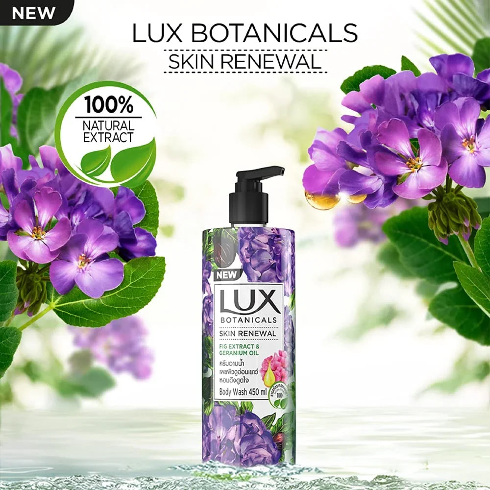 Loofah, Paraben, 450 Gel, Free Botanicals Shower Natural No Skin Extracts, Lux Ml Renewal