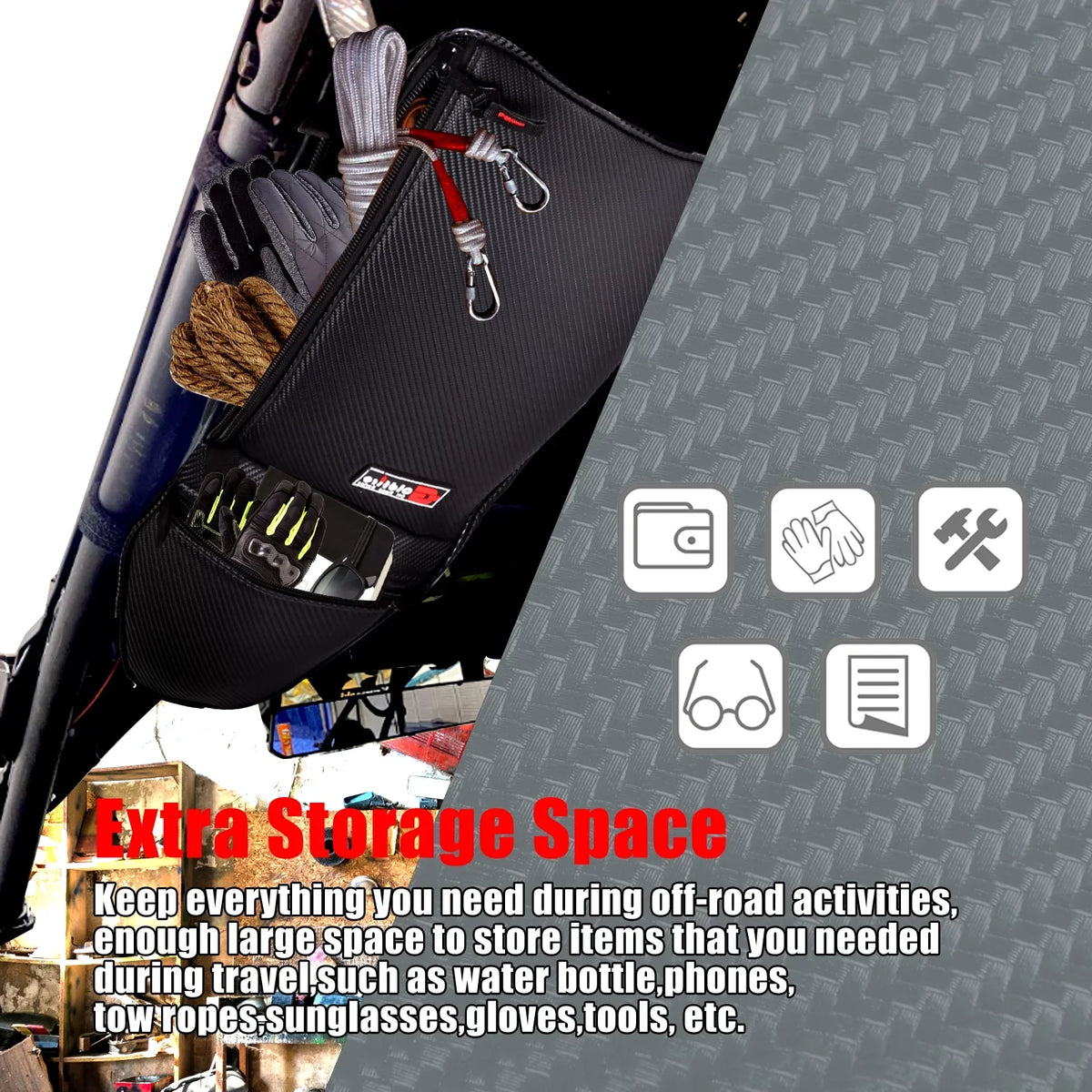 Accessories Talon Honda Bag UTV for Fabric 1000X Storage 1000R Talon 2019-2021 2 Talon Overhead Organzier Bag Pack 1680D