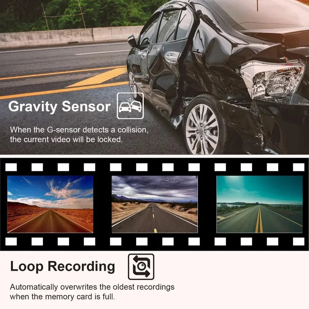 for Video Car Mirror Dash Recording Cam Car with Anself Clear Rearview Parking and