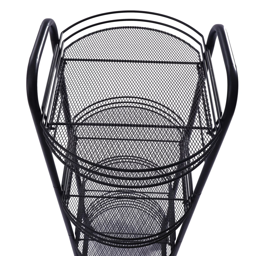 Metal with Storage Utility Trolley Black Carts Cart, Basket Rolling Storage Cart, Tier Kitchen 4 Art Organizer Wheels,