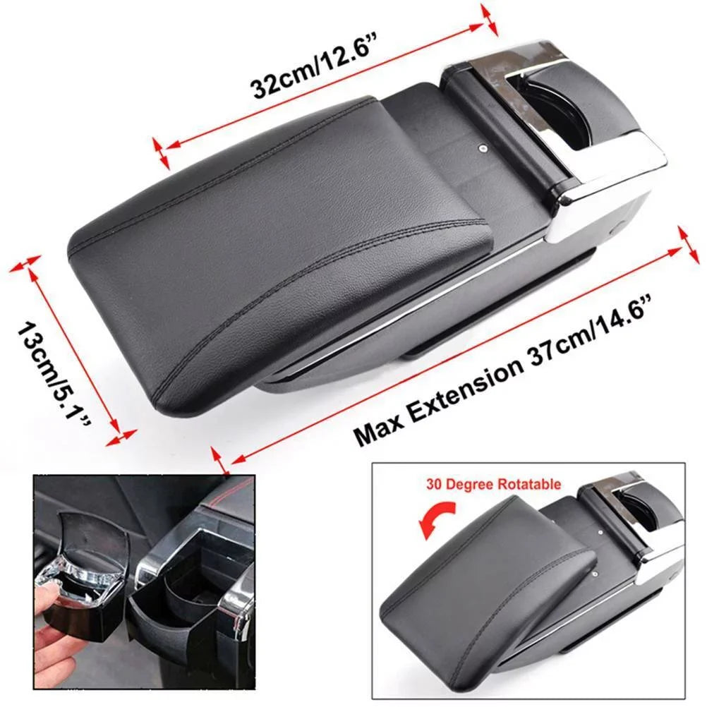For 2002-2008 Compartment Fit Armrest Central Jazz/ Console Box Honda Black Storage
