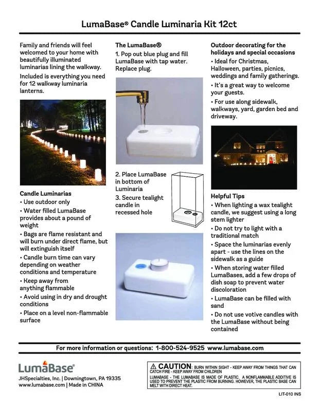 Set Candle Snowflake Kit, 12 Luminaria of -