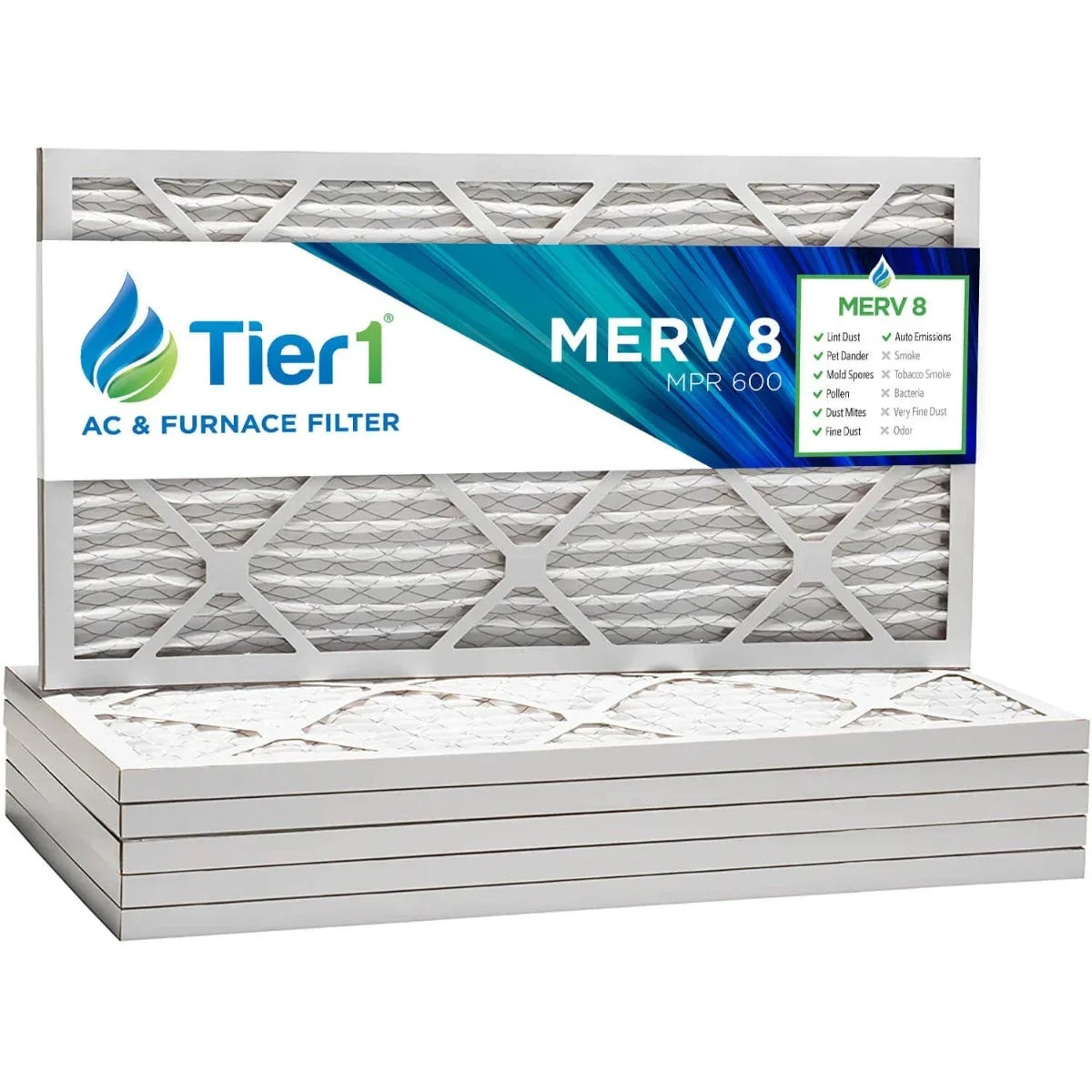 Pack Pleated 8 Filter Furnace Air/ - 6 Tier1 Merv 16x25x1