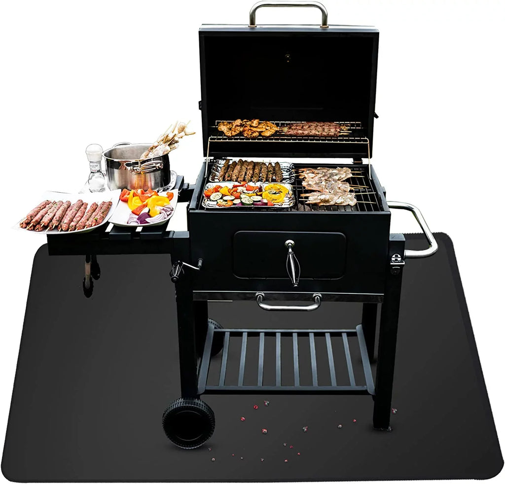 Outdoor Fireplace Charcoal, Grill, Mat BBQ for Mat, AXOMRFC Deck Grills, Black Under 60*48inch Indoor Fire Mat Outdoor Top, Mat Pit Gas Protector, Fireproof Smokers, Flat Grill Grill for for Mat