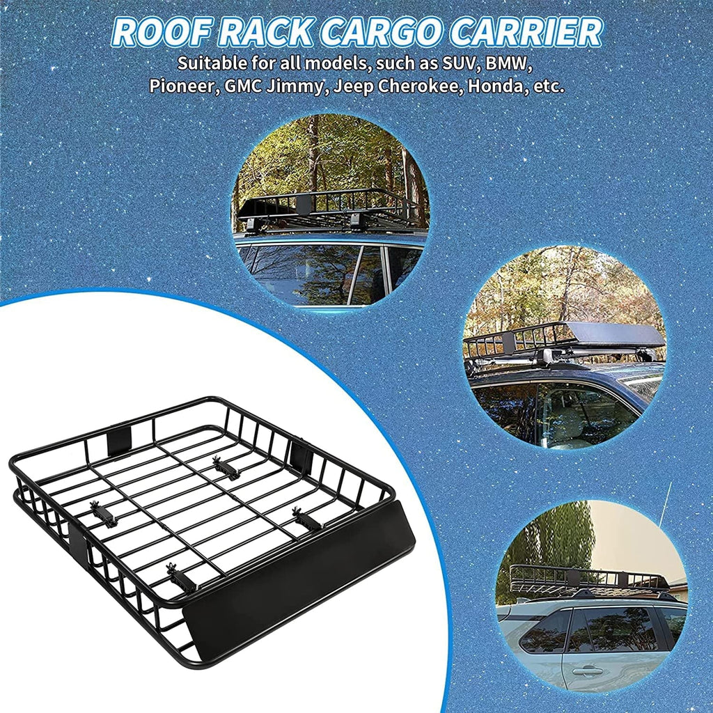 39" Car Holder for Capacity with Cargo 250LBS Storage Top Basket Duty Steel Universal Rack Travel Carrier Extension Weight Roof 6'' 64" x Luggage HECASA SUV Heavy x