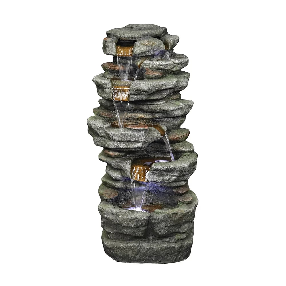 32.6inches with Water Fountain Lights Kmowoo Led Rock