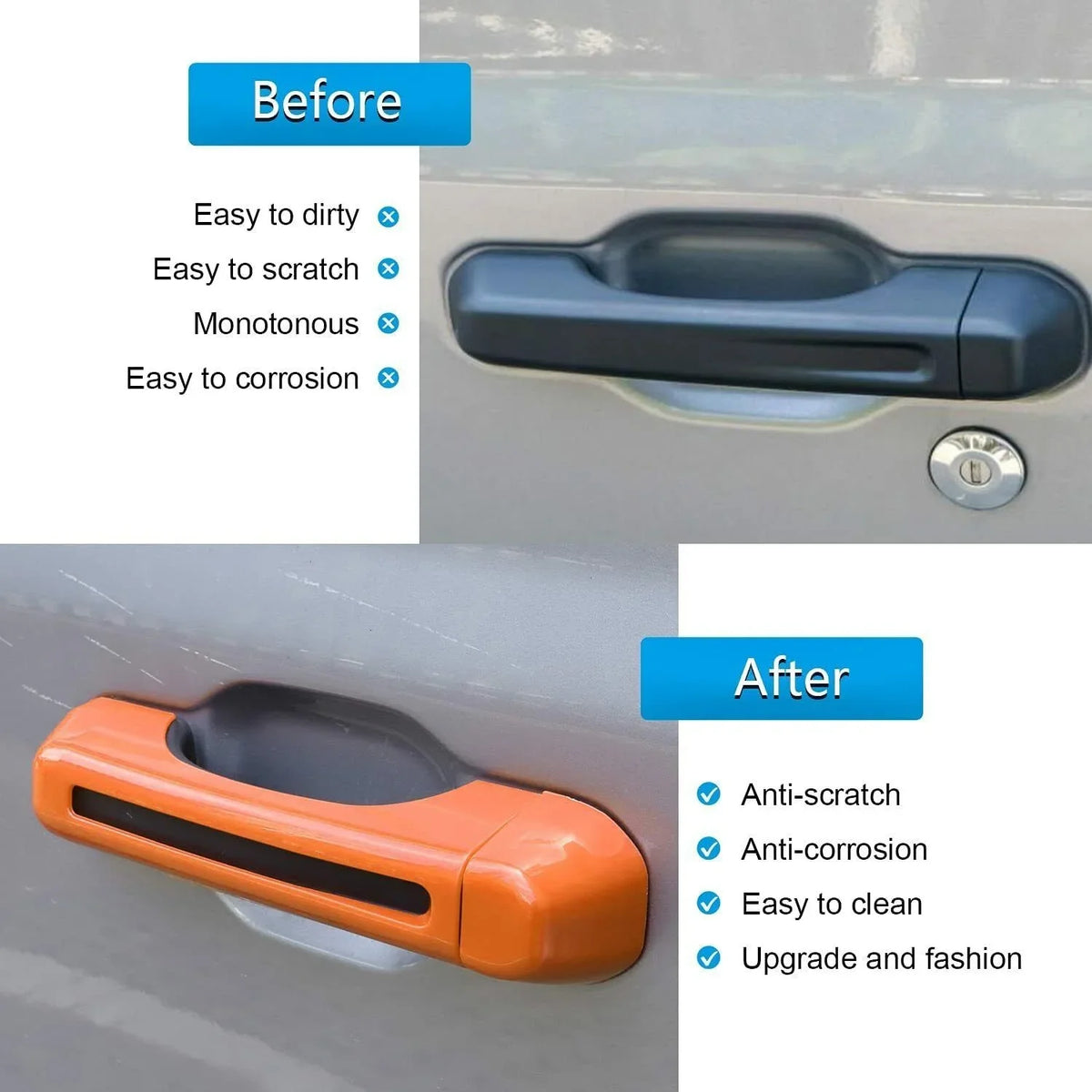 Tailgate 4Door JLU Handle & Door 10X Cover Trim Teledu