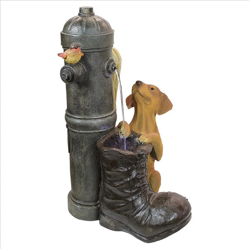 Hydrant Sculptural Fountain Toscano Design Pooch Fire