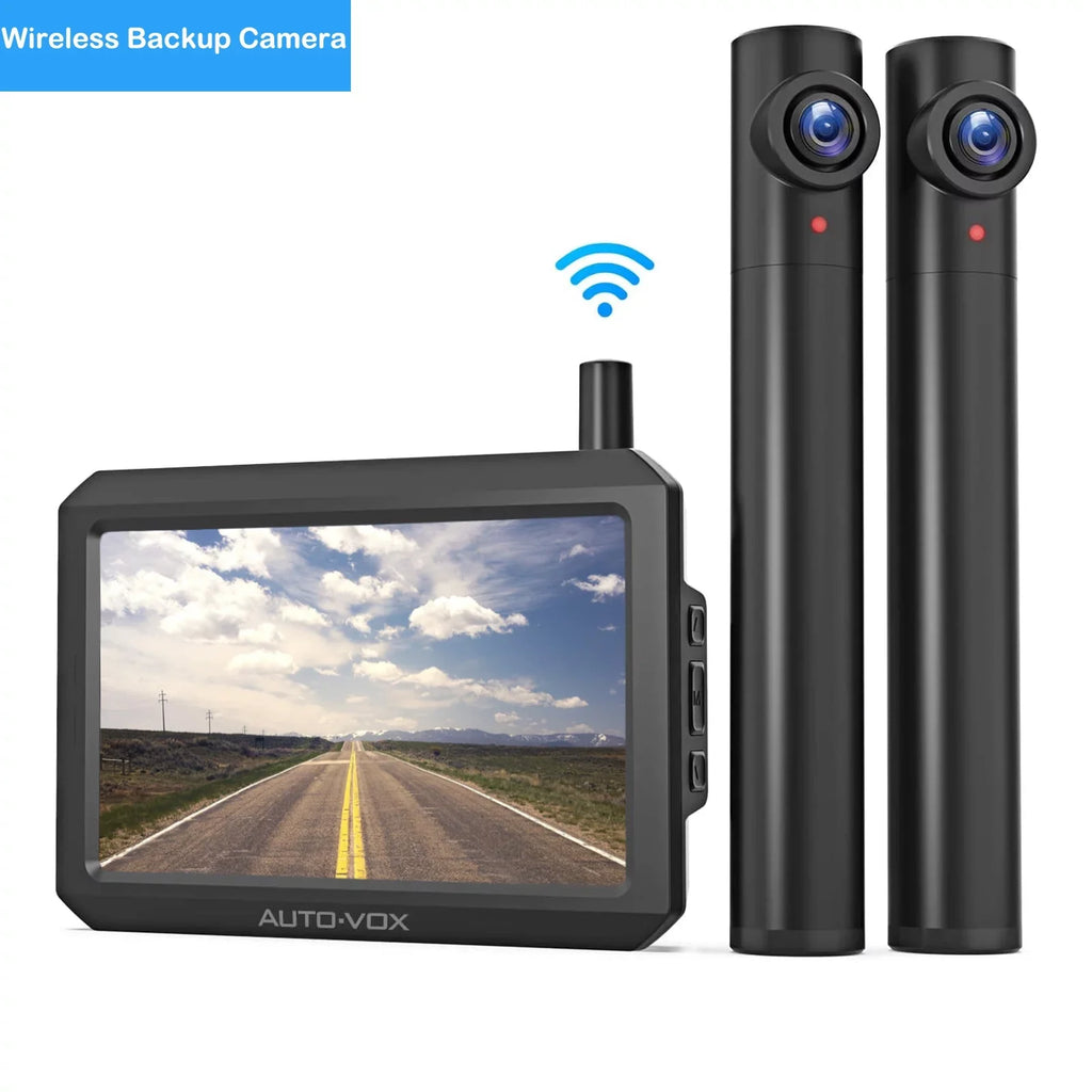 (TW1) Camera No Installation Auto-Vox Channel Reverse Camera Wireless Camera, Backup Wiring Backup Car 2 Camera, Dual Support