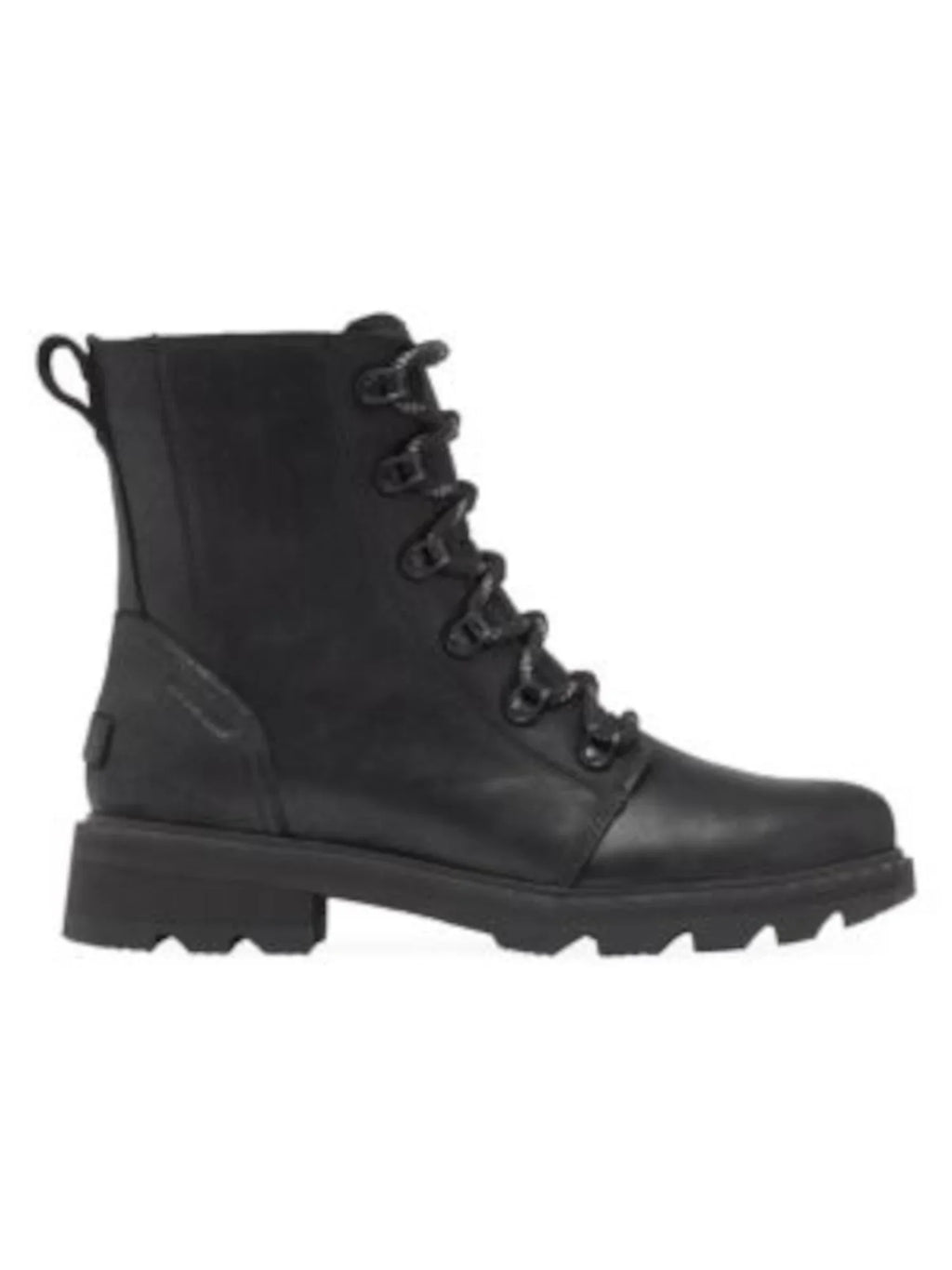 Heel Combat Boots Lennox Padded SOREL Waterproof Leather Womens Black Toe Round Name Lace-Up 5 At