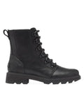 Heel Combat Boots Lennox Padded SOREL Waterproof Leather Womens Black Toe Round Name Lace-Up 5 At