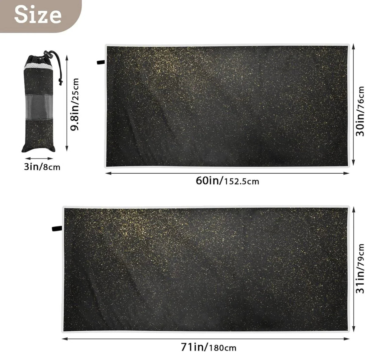 Texture for - Holiday（72） - Swimming Glitter Compact Super Towels Oversized Dry Quick Absorbent Lightweight Camping Towel Travel Beach Towel Bestwell