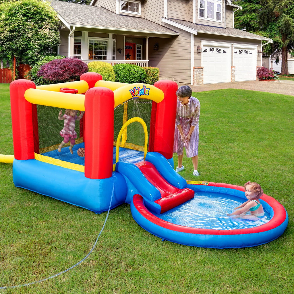 Bounce Wet Kids Basketball Dry with Kits, Pool Fun Hoop Valwix House for Area Blower Inflatable Combo, for , Waterslide with years & 3-5 with Bounce Castle Repair Bouncer Bouncy
