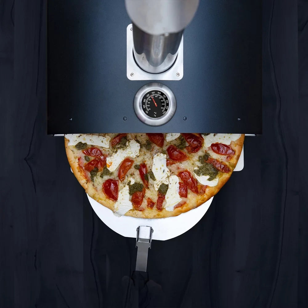 Pizza Slotted with Oven Scoop, Box Steel Deco Stone, Pizza 2-in-1 Pizza and Scraper, Stainless Open Peel, Grill 3-Layer Construction, Outdoor Functionality, (Black) Pizza Dough Grill Oven 13" Chef