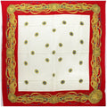 Red Pattern Chain Ladies | x Chanel (Good) CHANEL Silk Scarf Pre-Owned Muffler Ivory