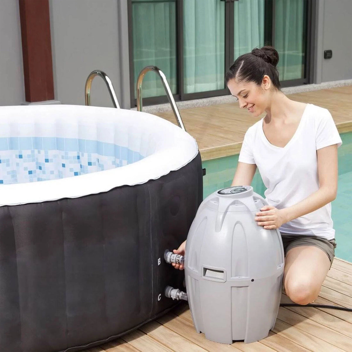 Inflatable Hot Coleman Person Seat Accessory SaluSpa 2 Tub 4 Outdoor &